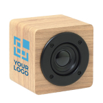 Altoparlanti promozionali in legno con amplificatore interno Eco Mini vista area di stampa