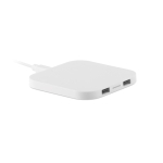 Caricatore wireless quadrato con 2 porte USB da 5W ChargePad color bianco seconda vista