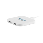 Caricatore wireless quadrato con 2 porte USB da 5W ChargePad color bianco vista principale