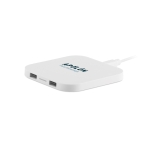 Caricatore wireless quadrato con 2 porte USB da 5W ChargePad color bianco seconda vista principale