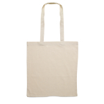 Shopper in cotone con manici lunghi 140 g/m² Eco Plus color beige