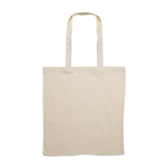 Shopper in cotone con manici lunghi 140 g/m² Eco Plus color beige terza vista