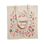 Shopper in cotone con manici lunghi 140 g/m² Eco Plus color beige terza vista principale