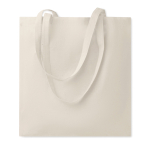 Shopper in cotone con manici lunghi 140 g/m² Eco Plus color beige quarta vista