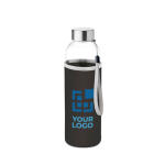 Bottiglia d'acqua personalizzata con custodia 500ml Downtown color nero vista area di stampa