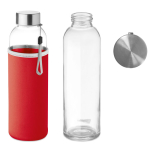 Bottiglia d'acqua personalizzata con custodia 500ml Downtown color rosso