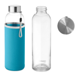 Bottiglia d'acqua personalizzata con custodia 500ml Downtown color turchese