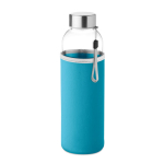 Bottiglia d'acqua personalizzata con custodia 500ml Downtown color turchese