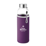 Bottiglia d'acqua personalizzata con custodia 500ml Downtown color viola vista principale