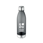 Bottiglie con logo in tritan tappo e base in acciaio 600ml UrbanStyle color grigio trasparente vista area di stampa