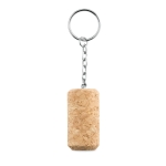 Portachiavi a forma di tappo di sughero con anello Vino color beige