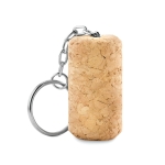 Portachiavi a forma di tappo di sughero con anello Vino color beige seconda vista