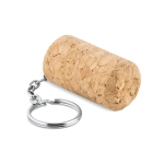 Portachiavi a forma di tappo di sughero con anello Vino color beige terza vista