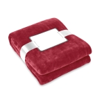 Coperte in flanella con nastro e biglietto personalizzabile Verbier color bordò