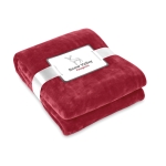 Coperte in flanella con nastro e biglietto personalizzabile Verbier color bordò terza vista principale