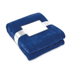 Coperte in flanella con nastro e biglietto personalizzabile Verbier color blu