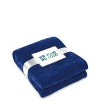 Coperte in flanella con nastro e biglietto personalizzabile Verbier color blu vista area di stampa