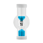 Clessidra promozionale con ventosa da 2 minuti in plastica WaterSave color blu vista area di stampa
