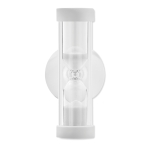 Clessidra promozionale con ventosa da 2 minuti in plastica WaterSave color bianco