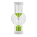 Clessidra promozionale con ventosa da 2 minuti in plastica WaterSave color lime