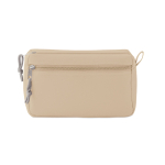 Beauty case in poliestere 600D con retro in PPE e doppia tasca DuoZip color beige seconda vista