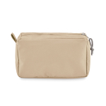 Beauty case in poliestere 600D con retro in PPE e doppia tasca DuoZip color beige terza vista