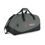 Borsoni sportive di merchandising economiche bicolor Atletics color grigio scuro immagine con logo