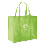 Borsa grande per la spesa in tnt da 80 g/m² Maltby color verde chiaro  immagine con logo