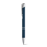 Penne alluminio con logo corpo di gomma inchiostro nero Glober color blu