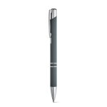 Penne alluminio con logo corpo di gomma inchiostro nero Glober color grigio