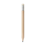 Mini matita in legno lunga 10 cm con gomma da cancellare bianca Mini color naturale