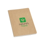 Quaderno con logo A5 riciclato con tasca pagine a righe Journal color naturale immagine con logo