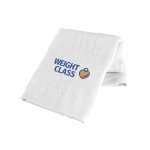 Asciugamano sport con logo in cotone 430 g/m2 Sports color bianco immagine con logo