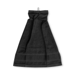 Asciugamano da golf con logo e gancetto in cotone 430 g/m2 Club color nero terza vista