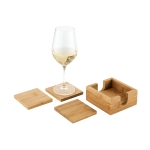 Set di 4 sottobicchieri di bambù con scatolina per conservarli Eco color naturale quarta vista