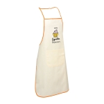 Grembiuli da cucina personalizzati con tasca bordino di colore Eco color arancione immagine con logo