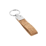 Portachiavi con logo in sughero e placca in metallo per incisione Cork color naturale