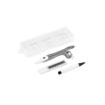 Astuccio rigido con compasso, portamine e 10 mine da 0.5 College color bianco terza vista