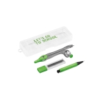 Astuccio rigido con compasso, portamine e 10 mine da 0.5 College color verde chiaro  immagine con logo 4