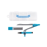 Astuccio rigido con compasso, portamine e 10 mine da 0.5 College color azzurro immagine con logo 2