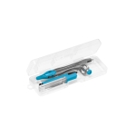 Astuccio rigido con compasso, portamine e 10 mine da 0.5 College color azzurro