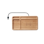 Portaoggetti da tavolo in bambù con caricatore wireless da 5W Tidy color legno
