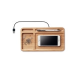 Portaoggetti da tavolo in bambù con caricatore wireless da 5W Tidy color legno seconda vista