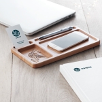 Portaoggetti da tavolo in bambù con caricatore wireless da 5W Tidy color legno vista ambiente principale