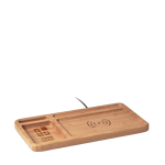 Portaoggetti da tavolo in bambù con caricatore wireless da 5W Tidy vista area di stampa