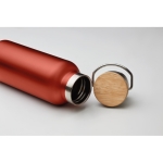 Borraccia personalizzabile realizzata in acciaio inox a doppia parete da 500ml color rosso terza vista
