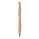 Classica penna di legno dettagli in ABS inchiostro blu Colorwood color argento opaco seconda vista