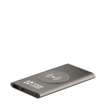 Powerbank wireless da 4.000 mAh in alluminio Powercard Chargepad color nero vista area di stampa