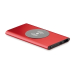 Powerbank wireless da 4.000 mAh in alluminio Powercard Chargepad color rosso