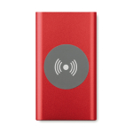 Powerbank wireless da 4.000 mAh in alluminio Powercard Chargepad color rosso terza vista